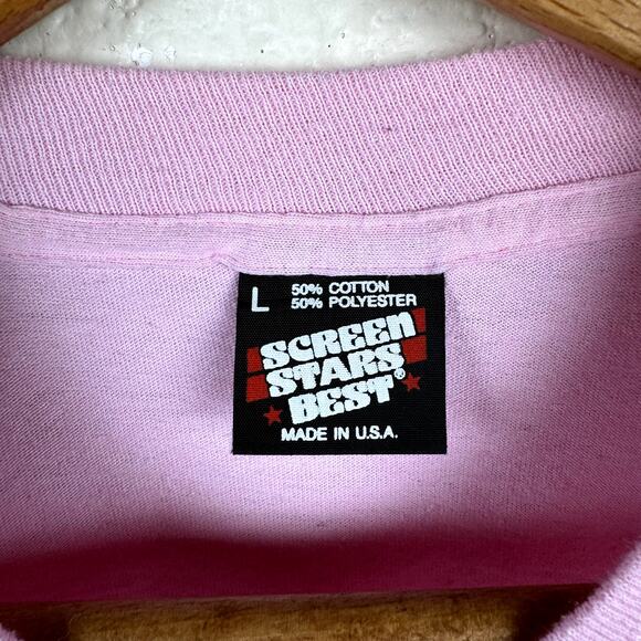 Vintage Rod Run Shirt Sz Large Pink Single Stitch Louisiana Bayou Cajun USA 90s - Picture 3 of 10